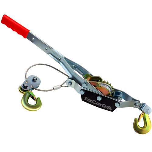 Лебёдка ручная рычажная 1,5 т. со стальным тросом 4,5 мм, 2,2 м, 2 крюка